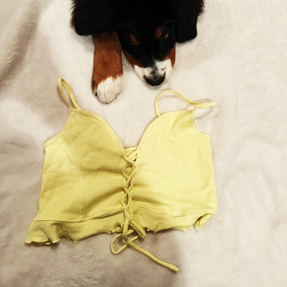PacSun neon yellow crop top